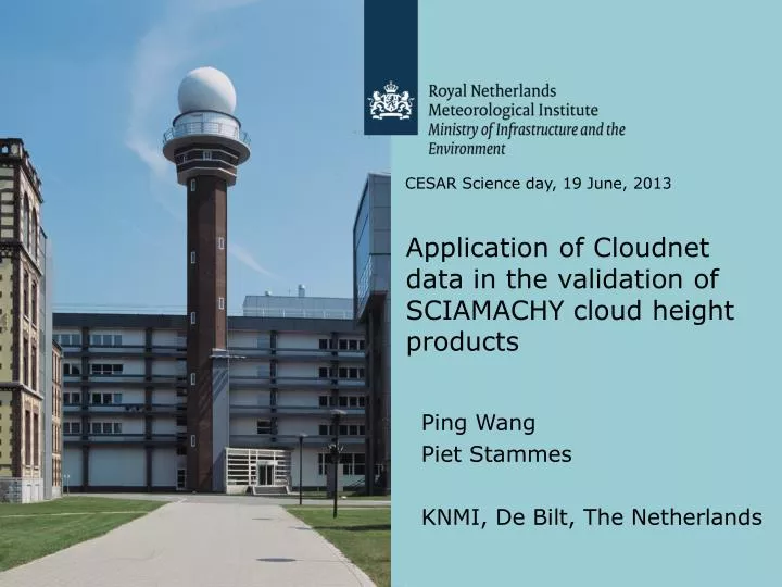 application of cloudnet data in the validation of sciamachy cloud height products