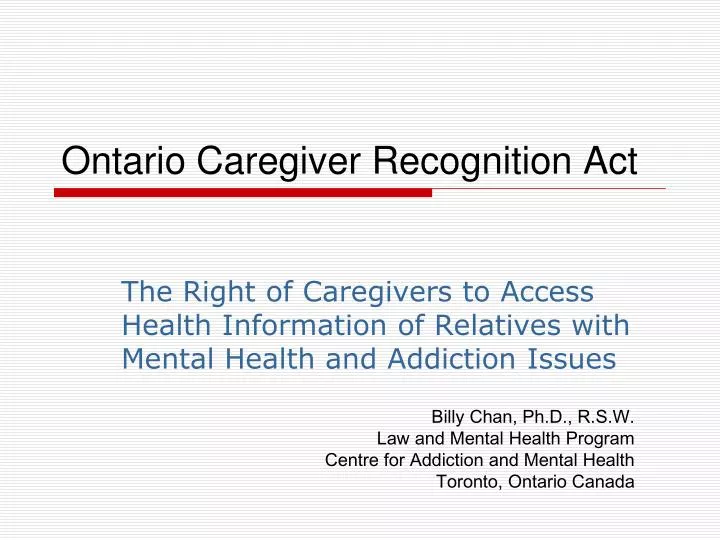 ontario caregiver recognition act