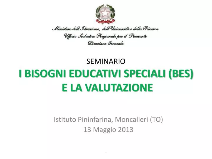 seminario i bisogni educativi speciali bes e la valutazione