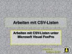 Arbeiten mit CSV-Listen - slide 1