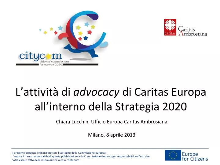 l attivit di advocacy di caritas europa all interno della strategia 2020