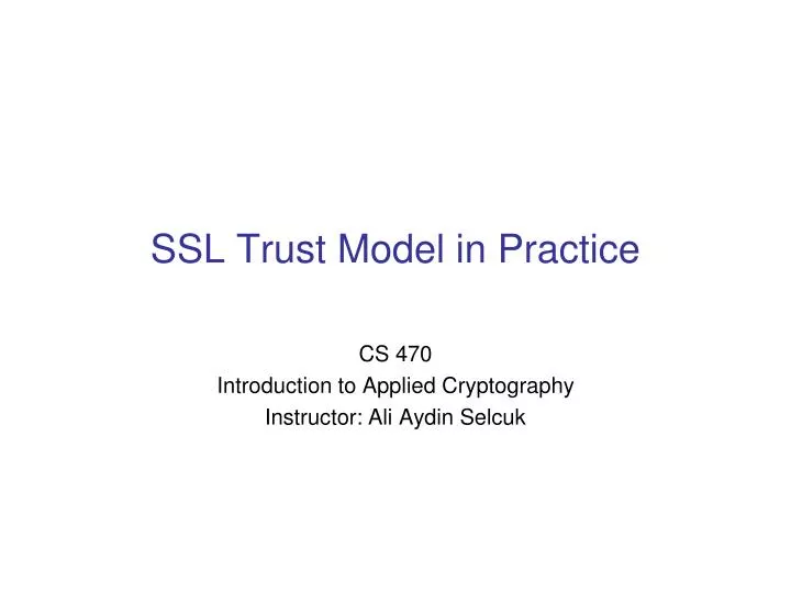 ssl trust model in practice