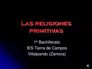 las religiones primitivas