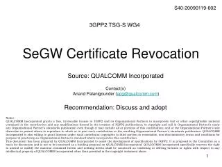 SeGW Certificate Revocation