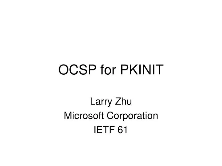 ocsp for pkinit