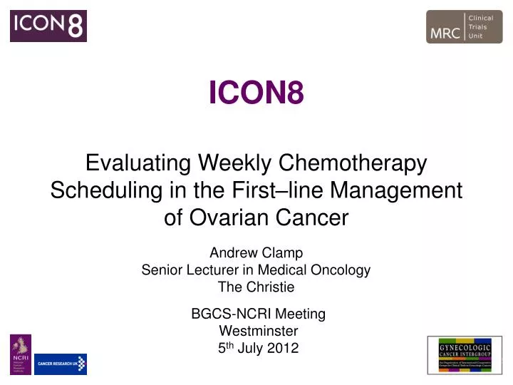 icon8 evaluating weekly chemotherapy scheduling in the first line management of ovarian cancer