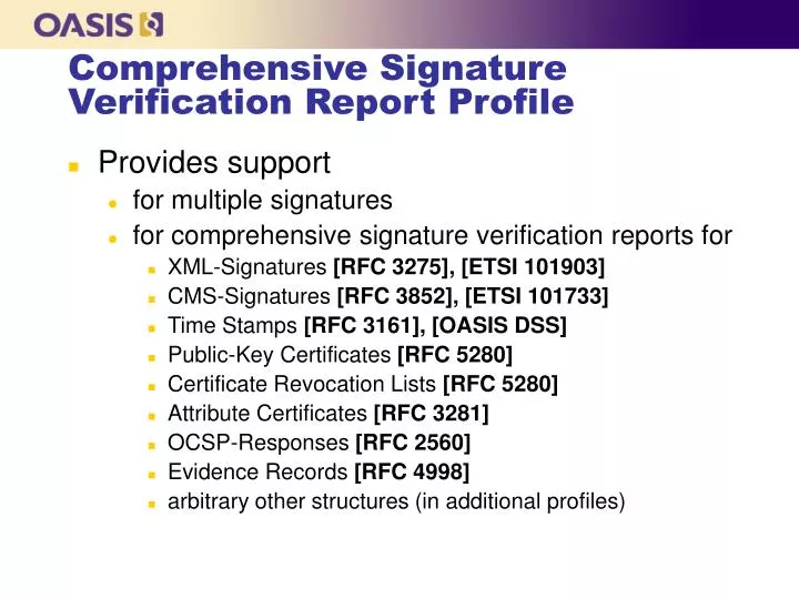 comprehensive signature verification report profile