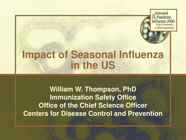 impact of seasonal influenza in the us