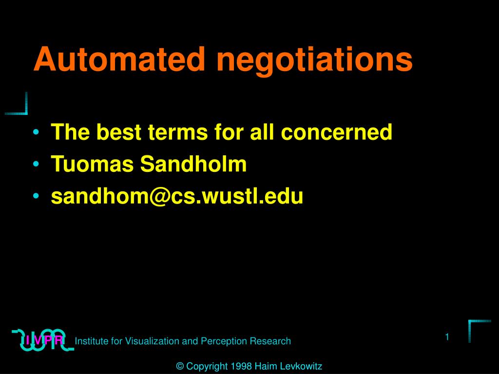 PPT - Automated negotiations PowerPoint Presentation, free download ...