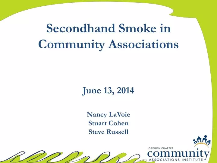 secondhand smoke in community associations