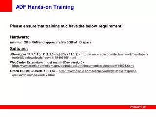 ADF Hands-on Training