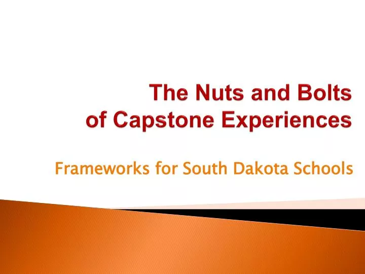 the nuts and bolts of capstone experiences