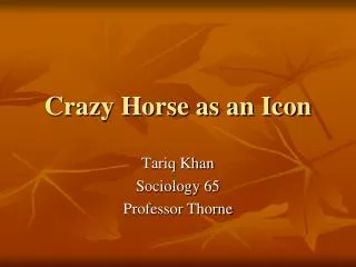 Crazy Horse as an Icon