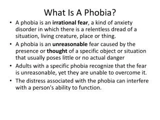 What Is A Phobia?