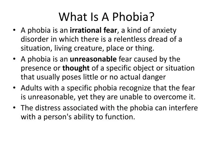 what is a phobia