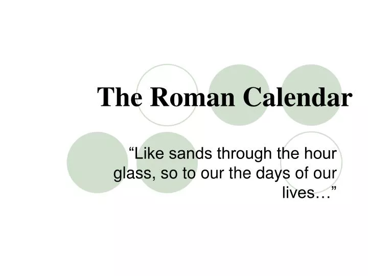 the roman calendar