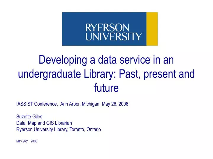 developing a data service in an undergraduate library past present and future
