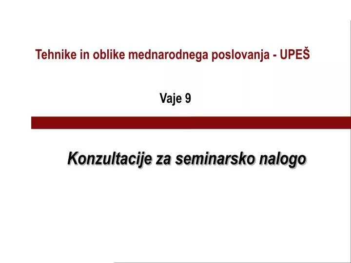 konzultacije za seminarsko nalogo