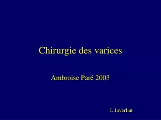 chirurgie des varices