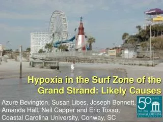 Hypoxia in the Surf Zone of the Grand Strand: Likely Causes