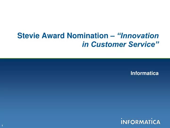 stevie award nomination innovation in customer service