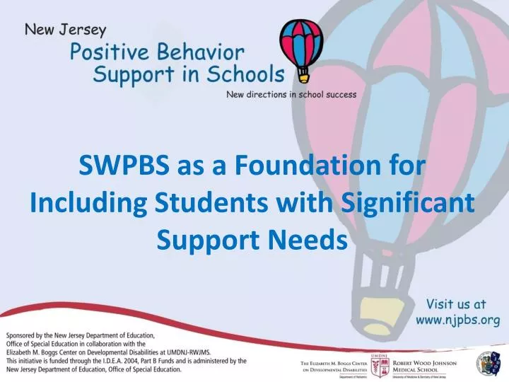 swpbs as a foundation for including students with significant support needs