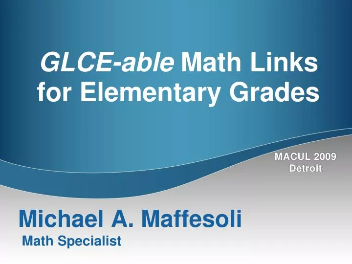 glce able math links for elementary grades