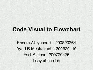 Code Visual to Flowchart