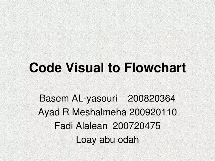 code visual to flowchart