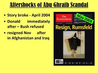 Aftershocks of Abu Ghraib Scandal