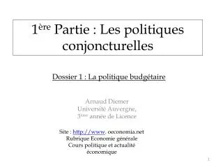 1 re partie les politiques conjoncturelles