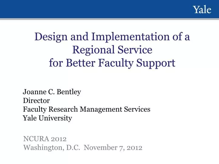 design and implementation of a regional service for better faculty support