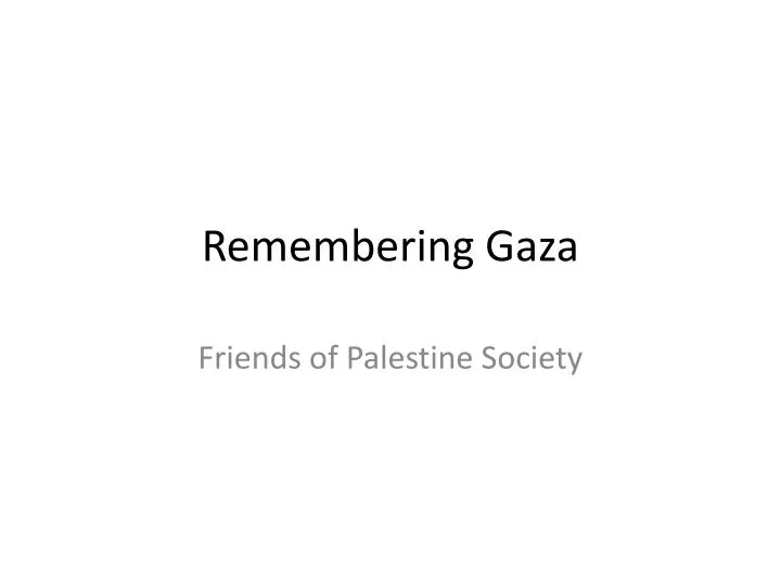 remembering gaza