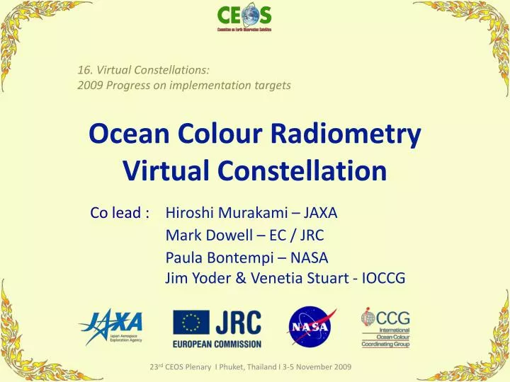 ocean colour radiometry virtual constellation