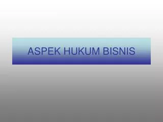 aspek hukum bisnis
