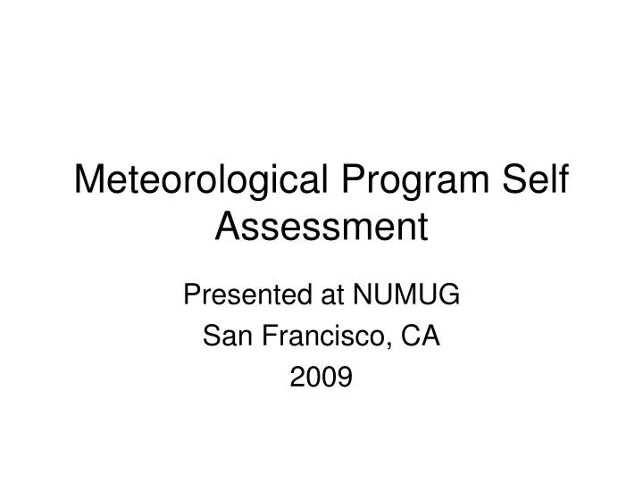 meteorological program self assessment