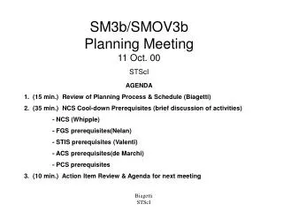 SM3b/SMOV3b Planning Meeting 11 Oct. 00 STScI