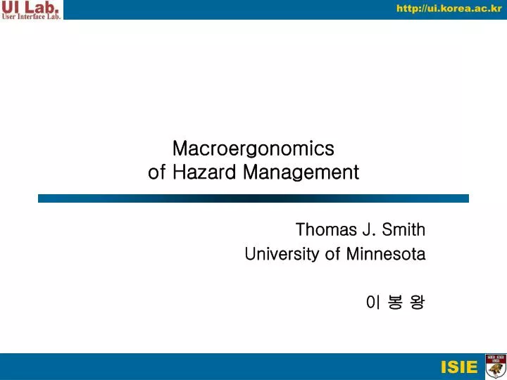 macroergonomics of hazard management