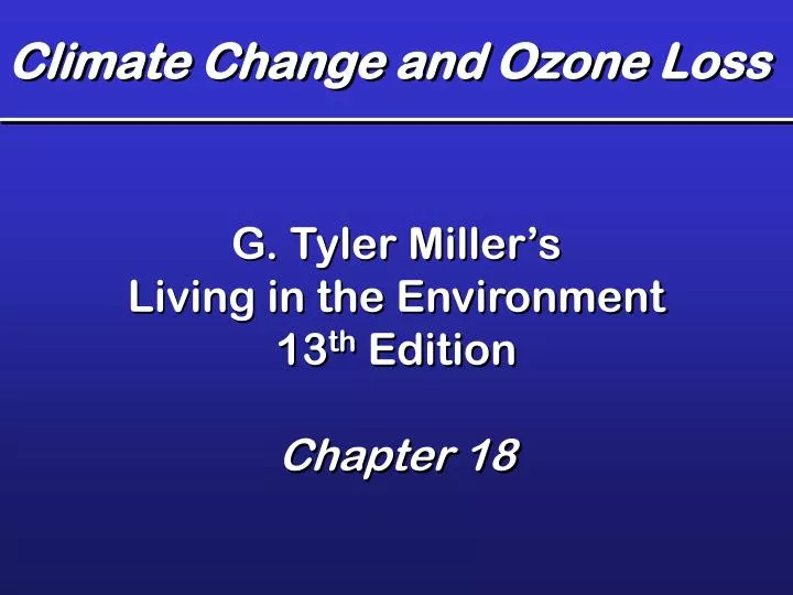 climate change and ozone loss
