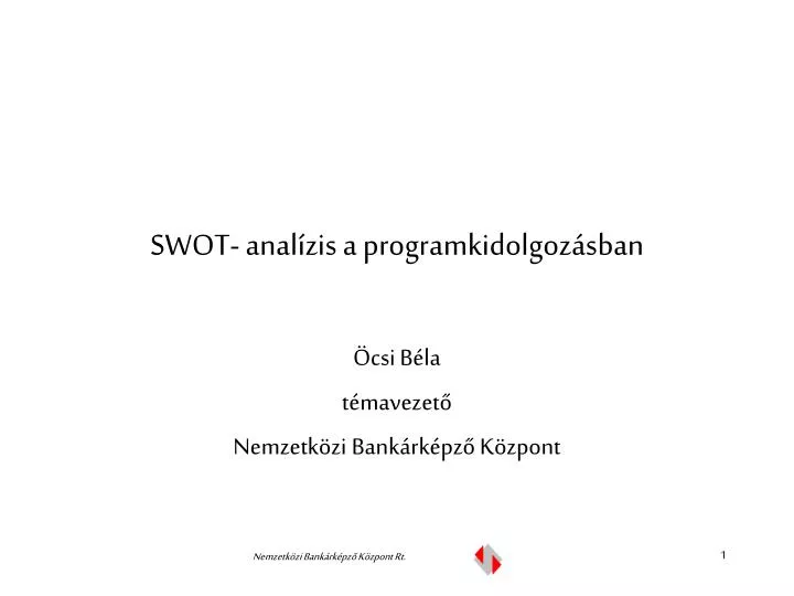 swot anal zis a programkidolgoz sban