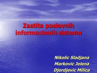 zastita poslovnih informacionih sistema