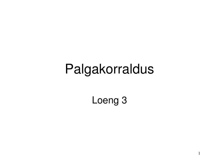 palgakorraldus