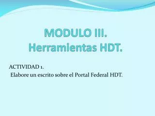 modulo iii herramientas hdt