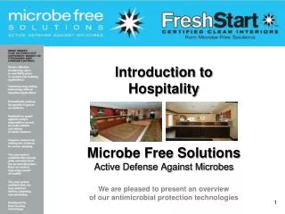 Introduction to Hospitality Microbe Free Solutions Active Defense Against Microbes