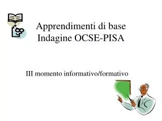 apprendimenti di base indagine ocse pisa