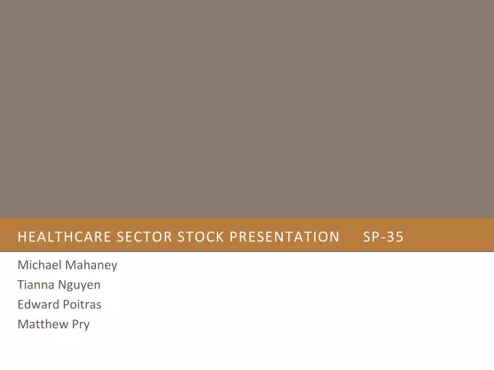 healthcare sector stock presentation sp 35