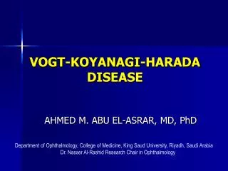 VOGT-KOYANAGI-HARADA DISEASE