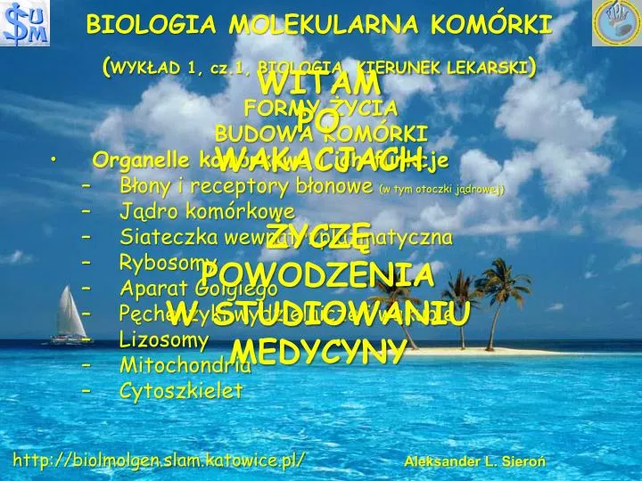 biologia molekularna kom rki wyk ad 1 cz 1 biologia kierunek lekarski