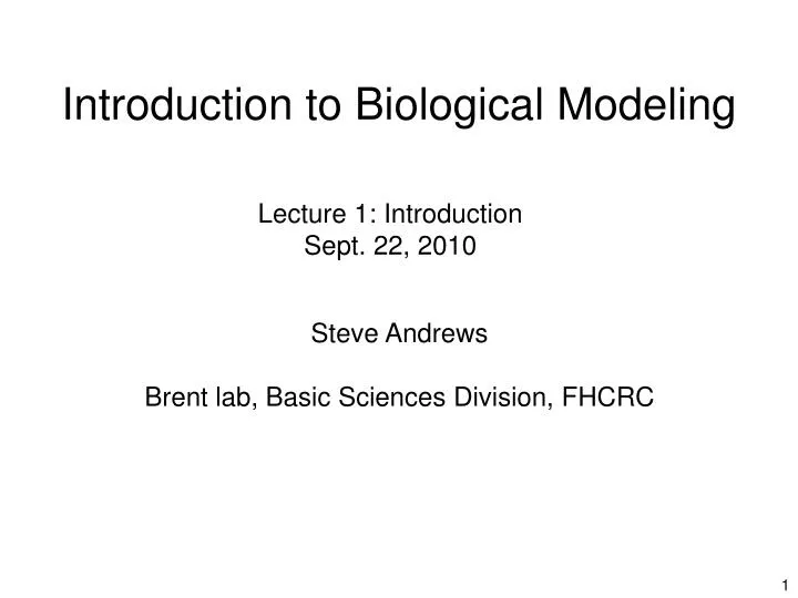 introduction to biological modeling