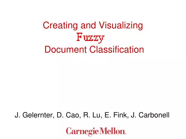 creating and visualizing document classification